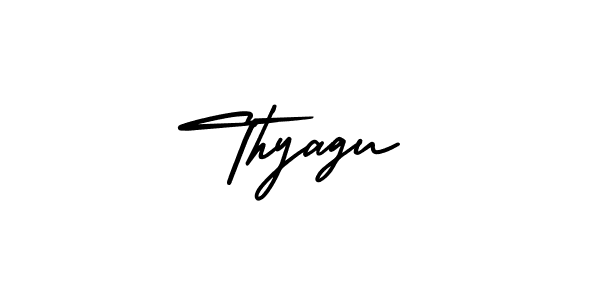 How to make Thyagu signature? AmerikaSignatureDemo-Regular is a professional autograph style. Create handwritten signature for Thyagu name. Thyagu signature style 3 images and pictures png