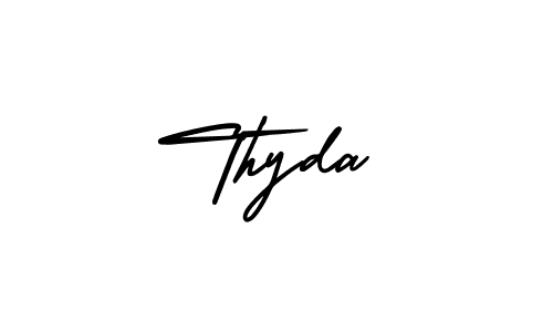 Thyda stylish signature style. Best Handwritten Sign (AmerikaSignatureDemo-Regular) for my name. Handwritten Signature Collection Ideas for my name Thyda. Thyda signature style 3 images and pictures png