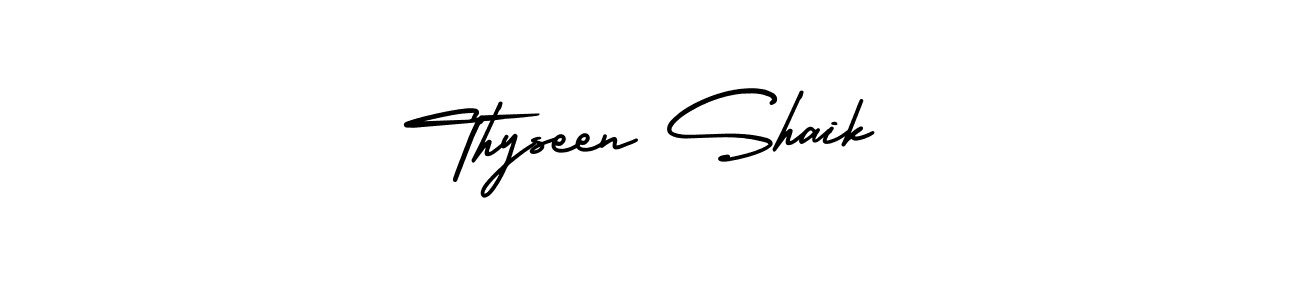 Make a beautiful signature design for name Thyseen Shaik. With this signature (AmerikaSignatureDemo-Regular) style, you can create a handwritten signature for free. Thyseen Shaik signature style 3 images and pictures png