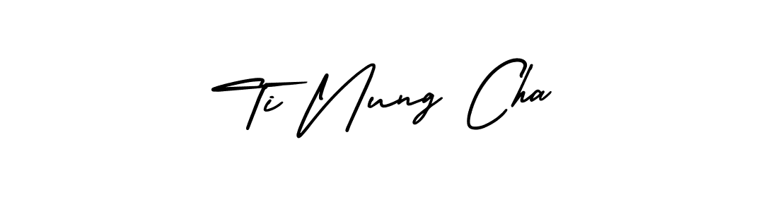 It looks lik you need a new signature style for name Ti Nung Cha. Design unique handwritten (AmerikaSignatureDemo-Regular) signature with our free signature maker in just a few clicks. Ti Nung Cha signature style 3 images and pictures png