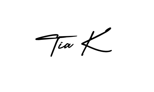 Make a beautiful signature design for name Tia K. With this signature (AmerikaSignatureDemo-Regular) style, you can create a handwritten signature for free. Tia K signature style 3 images and pictures png