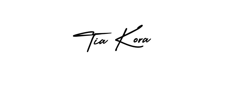 How to make Tia Kora name signature. Use AmerikaSignatureDemo-Regular style for creating short signs online. This is the latest handwritten sign. Tia Kora signature style 3 images and pictures png