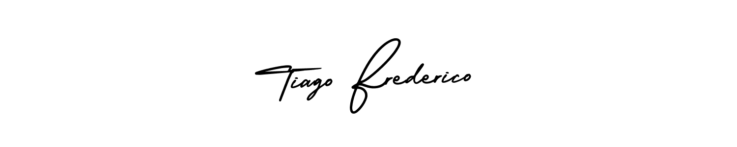 It looks lik you need a new signature style for name Tiago Frederico. Design unique handwritten (AmerikaSignatureDemo-Regular) signature with our free signature maker in just a few clicks. Tiago Frederico signature style 3 images and pictures png