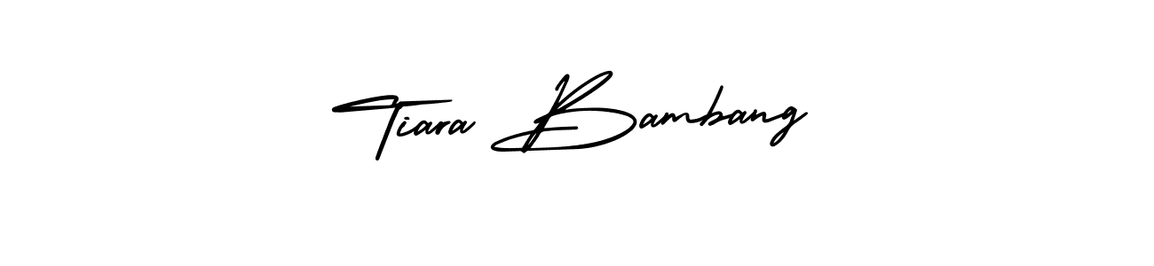 Use a signature maker to create a handwritten signature online. With this signature software, you can design (AmerikaSignatureDemo-Regular) your own signature for name Tiara Bambang. Tiara Bambang signature style 3 images and pictures png