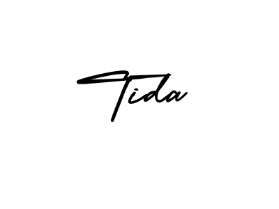 Use a signature maker to create a handwritten signature online. With this signature software, you can design (AmerikaSignatureDemo-Regular) your own signature for name Tida. Tida signature style 3 images and pictures png