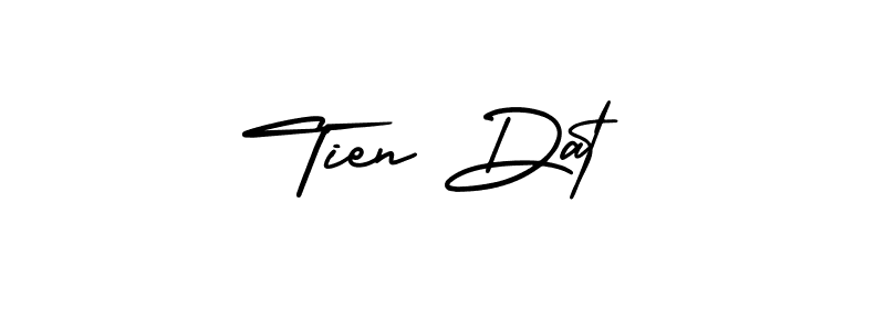 The best way (AmerikaSignatureDemo-Regular) to make a short signature is to pick only two or three words in your name. The name Tien Dat include a total of six letters. For converting this name. Tien Dat signature style 3 images and pictures png