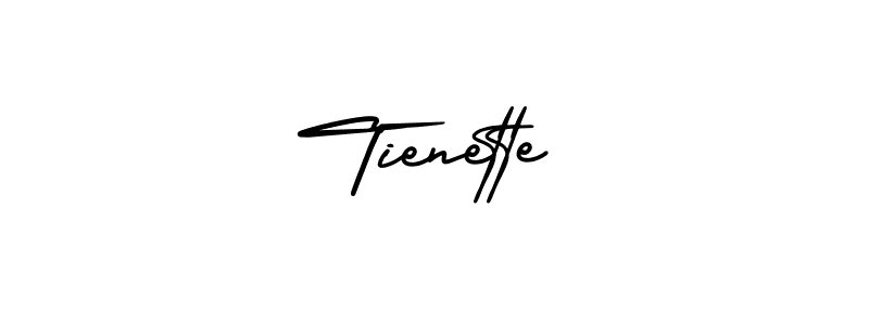 Use a signature maker to create a handwritten signature online. With this signature software, you can design (AmerikaSignatureDemo-Regular) your own signature for name Tienette. Tienette signature style 3 images and pictures png