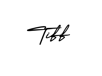 You should practise on your own different ways (AmerikaSignatureDemo-Regular) to write your name (Tiff) in signature. don't let someone else do it for you. Tiff signature style 3 images and pictures png