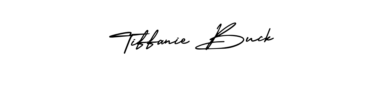 How to make Tiffanie Buck name signature. Use AmerikaSignatureDemo-Regular style for creating short signs online. This is the latest handwritten sign. Tiffanie Buck signature style 3 images and pictures png