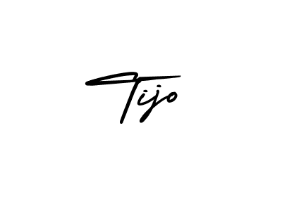 How to make Tijo name signature. Use AmerikaSignatureDemo-Regular style for creating short signs online. This is the latest handwritten sign. Tijo signature style 3 images and pictures png