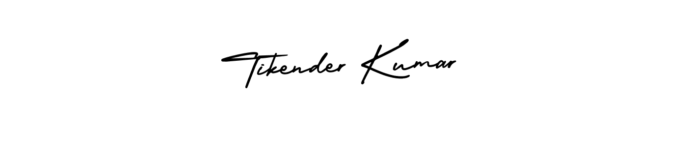 The best way (AmerikaSignatureDemo-Regular) to make a short signature is to pick only two or three words in your name. The name Tikender Kumar include a total of six letters. For converting this name. Tikender Kumar signature style 3 images and pictures png
