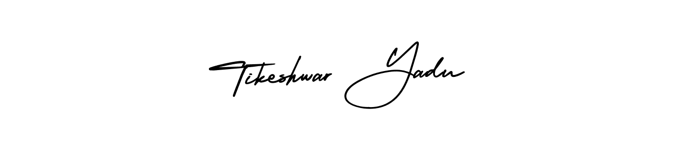 How to make Tikeshwar Yadu name signature. Use AmerikaSignatureDemo-Regular style for creating short signs online. This is the latest handwritten sign. Tikeshwar Yadu signature style 3 images and pictures png