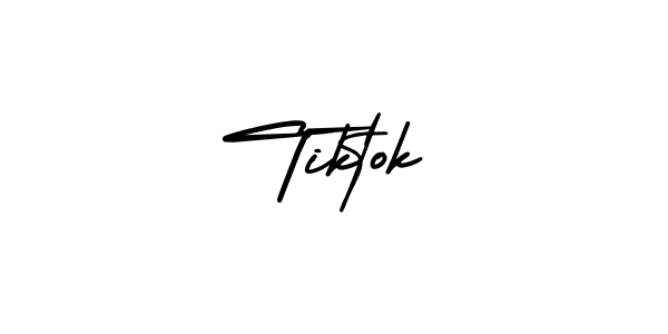 It looks lik you need a new signature style for name Tiktok. Design unique handwritten (AmerikaSignatureDemo-Regular) signature with our free signature maker in just a few clicks. Tiktok signature style 3 images and pictures png