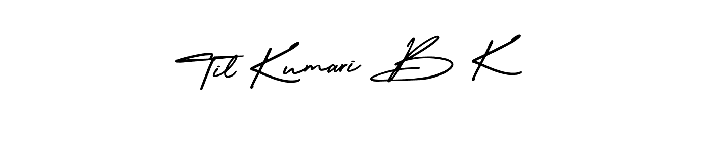 Also we have Til Kumari B K name is the best signature style. Create professional handwritten signature collection using AmerikaSignatureDemo-Regular autograph style. Til Kumari B K signature style 3 images and pictures png