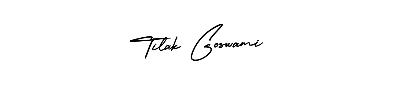 Make a beautiful signature design for name Tilak Goswami. With this signature (AmerikaSignatureDemo-Regular) style, you can create a handwritten signature for free. Tilak Goswami signature style 3 images and pictures png