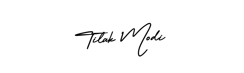 The best way (AmerikaSignatureDemo-Regular) to make a short signature is to pick only two or three words in your name. The name Tilak Modi include a total of six letters. For converting this name. Tilak Modi signature style 3 images and pictures png