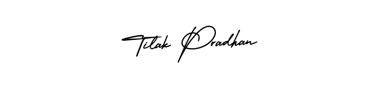 Use a signature maker to create a handwritten signature online. With this signature software, you can design (AmerikaSignatureDemo-Regular) your own signature for name Tilak Pradhan. Tilak Pradhan signature style 3 images and pictures png