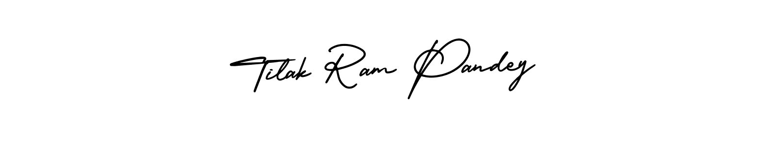 The best way (AmerikaSignatureDemo-Regular) to make a short signature is to pick only two or three words in your name. The name Tilak Ram Pandey include a total of six letters. For converting this name. Tilak Ram Pandey signature style 3 images and pictures png