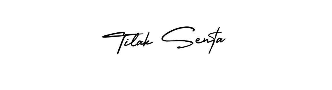 Use a signature maker to create a handwritten signature online. With this signature software, you can design (AmerikaSignatureDemo-Regular) your own signature for name Tilak Senta. Tilak Senta signature style 3 images and pictures png