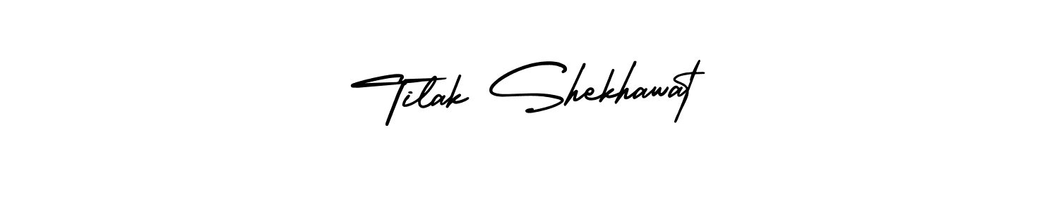 How to make Tilak Shekhawat name signature. Use AmerikaSignatureDemo-Regular style for creating short signs online. This is the latest handwritten sign. Tilak Shekhawat signature style 3 images and pictures png