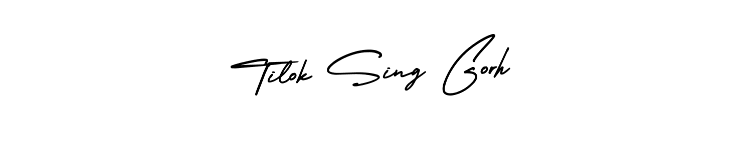 Use a signature maker to create a handwritten signature online. With this signature software, you can design (AmerikaSignatureDemo-Regular) your own signature for name Tilok Sing Gorh. Tilok Sing Gorh signature style 3 images and pictures png