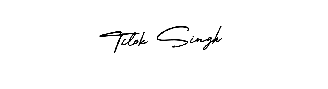 How to make Tilok Singh name signature. Use AmerikaSignatureDemo-Regular style for creating short signs online. This is the latest handwritten sign. Tilok Singh signature style 3 images and pictures png