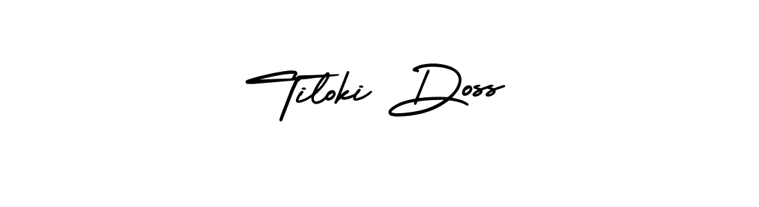 This is the best signature style for the Tiloki Doss name. Also you like these signature font (AmerikaSignatureDemo-Regular). Mix name signature. Tiloki Doss signature style 3 images and pictures png