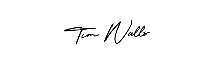 You should practise on your own different ways (AmerikaSignatureDemo-Regular) to write your name (Tim Walls) in signature. don't let someone else do it for you. Tim Walls signature style 3 images and pictures png