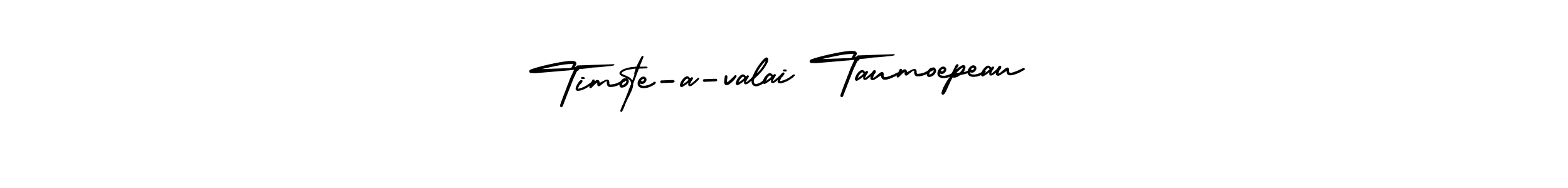 The best way (AmerikaSignatureDemo-Regular) to make a short signature is to pick only two or three words in your name. The name Timote-a-valai Taumoepeau include a total of six letters. For converting this name. Timote-a-valai Taumoepeau signature style 3 images and pictures png