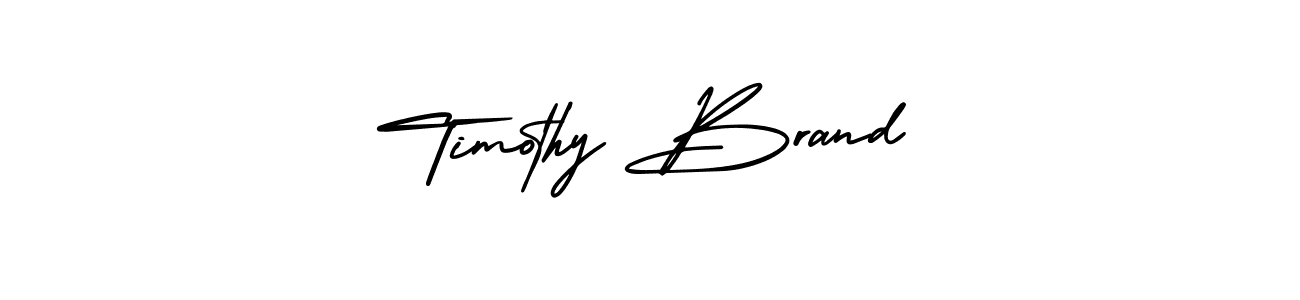 You should practise on your own different ways (AmerikaSignatureDemo-Regular) to write your name (Timothy Brand) in signature. don't let someone else do it for you. Timothy Brand signature style 3 images and pictures png