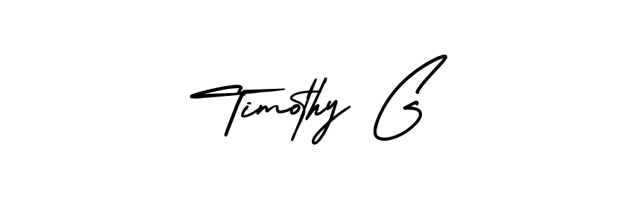 You should practise on your own different ways (AmerikaSignatureDemo-Regular) to write your name (Timothy G) in signature. don't let someone else do it for you. Timothy G signature style 3 images and pictures png