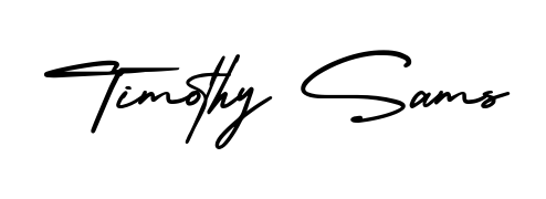 A sleek calligraphic signature for name Timothy Sams utilizing AmerikaSignatureDemo-Regular styling. Great for adding personal signatures to photos and art. Timothy Sams signature style 3 images and pictures png