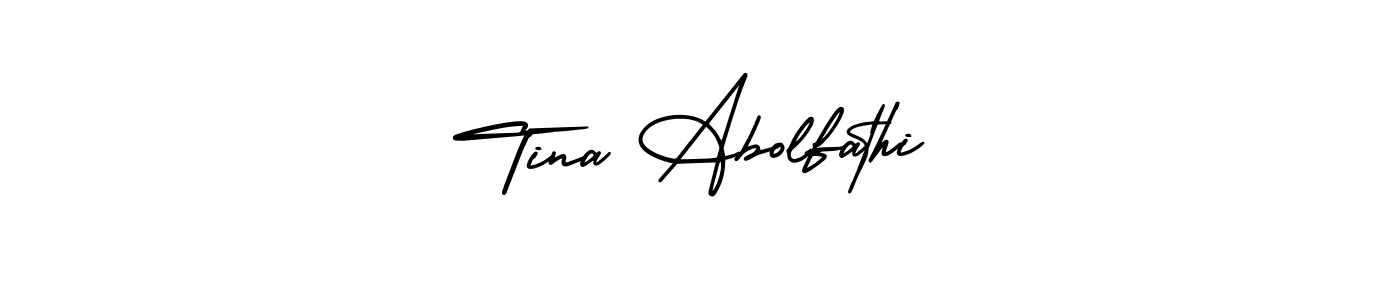 Make a short Tina Abolfathi signature style. Manage your documents anywhere anytime using AmerikaSignatureDemo-Regular. Create and add eSignatures, submit forms, share and send files easily. Tina Abolfathi signature style 3 images and pictures png