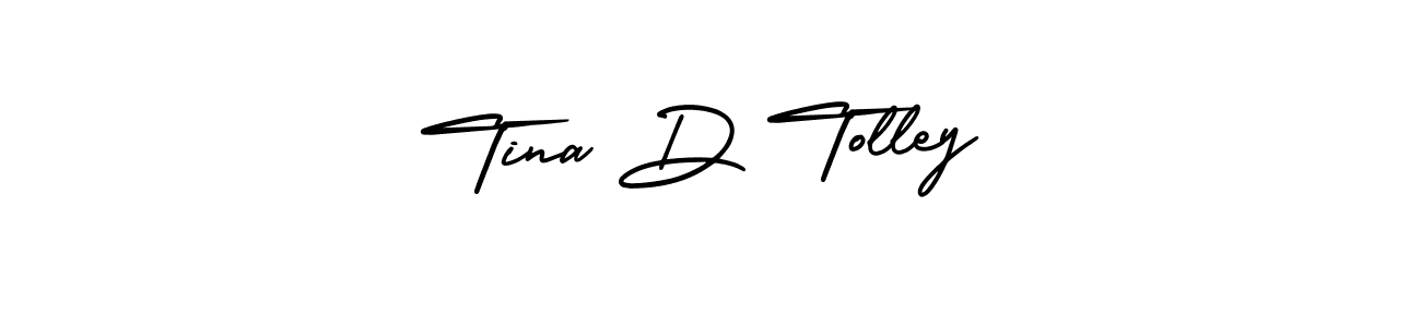 How to make Tina D Tolley name signature. Use AmerikaSignatureDemo-Regular style for creating short signs online. This is the latest handwritten sign. Tina D Tolley signature style 3 images and pictures png