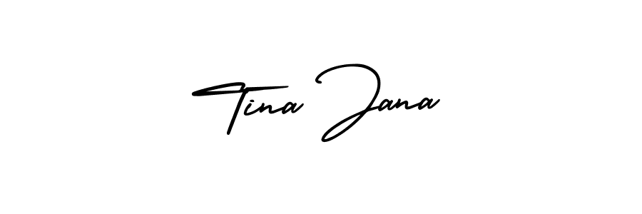 The best way (AmerikaSignatureDemo-Regular) to make a short signature is to pick only two or three words in your name. The name Tina Jana include a total of six letters. For converting this name. Tina Jana signature style 3 images and pictures png