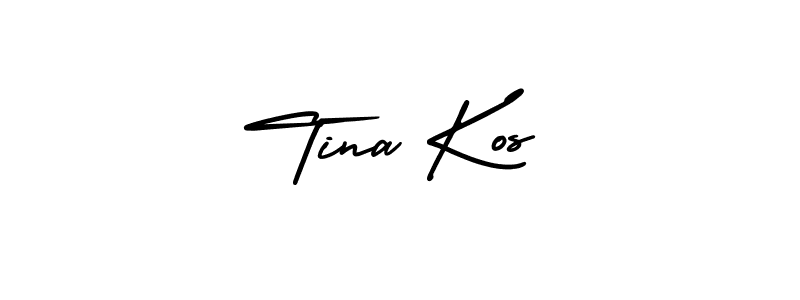 The best way (AmerikaSignatureDemo-Regular) to make a short signature is to pick only two or three words in your name. The name Tina Kos include a total of six letters. For converting this name. Tina Kos signature style 3 images and pictures png