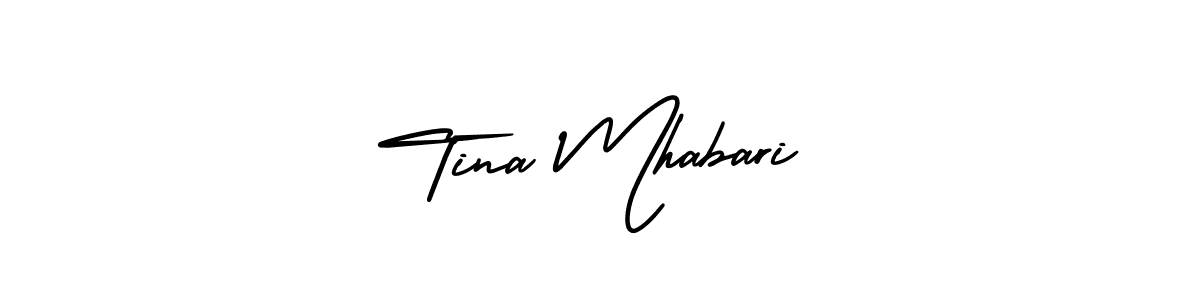 Use a signature maker to create a handwritten signature online. With this signature software, you can design (AmerikaSignatureDemo-Regular) your own signature for name Tina Mhabari. Tina Mhabari signature style 3 images and pictures png