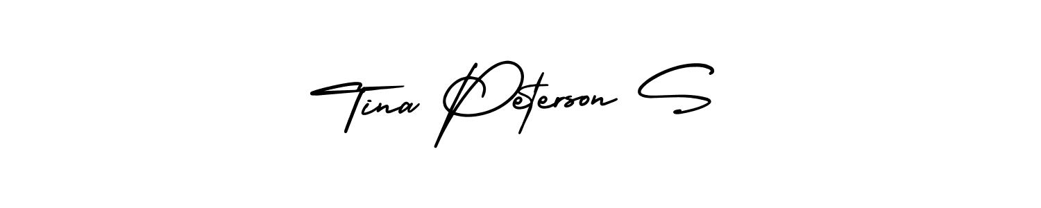 Create a beautiful signature design for name Tina Peterson S. With this signature (AmerikaSignatureDemo-Regular) fonts, you can make a handwritten signature for free. Tina Peterson S signature style 3 images and pictures png