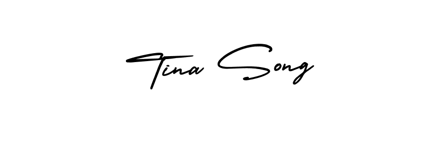 Make a beautiful signature design for name Tina Song. With this signature (AmerikaSignatureDemo-Regular) style, you can create a handwritten signature for free. Tina Song signature style 3 images and pictures png