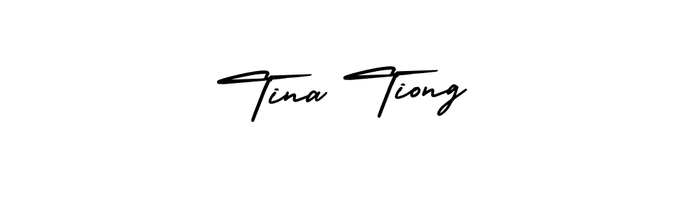 How to make Tina Tiong name signature. Use AmerikaSignatureDemo-Regular style for creating short signs online. This is the latest handwritten sign. Tina Tiong signature style 3 images and pictures png