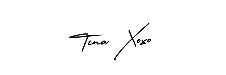 Use a signature maker to create a handwritten signature online. With this signature software, you can design (AmerikaSignatureDemo-Regular) your own signature for name Tina Xoxo. Tina Xoxo signature style 3 images and pictures png