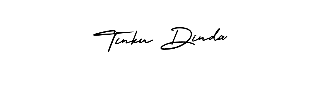 You should practise on your own different ways (AmerikaSignatureDemo-Regular) to write your name (Tinku Dinda) in signature. don't let someone else do it for you. Tinku Dinda signature style 3 images and pictures png