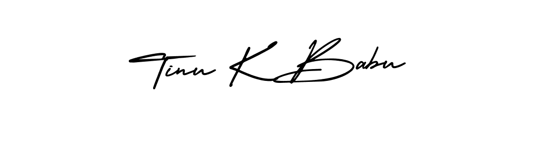 You should practise on your own different ways (AmerikaSignatureDemo-Regular) to write your name (Tinu K Babu) in signature. don't let someone else do it for you. Tinu K Babu signature style 3 images and pictures png