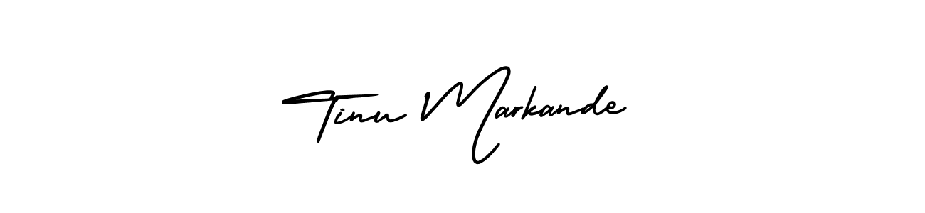 The best way (AmerikaSignatureDemo-Regular) to make a short signature is to pick only two or three words in your name. The name Tinu Markande include a total of six letters. For converting this name. Tinu Markande signature style 3 images and pictures png