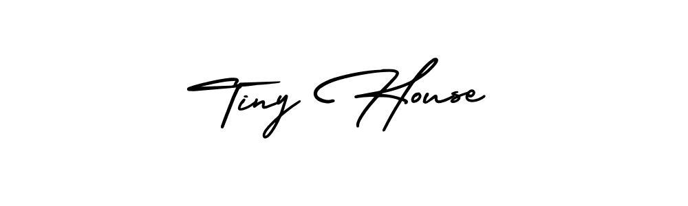 You should practise on your own different ways (AmerikaSignatureDemo-Regular) to write your name (Tiny House) in signature. don't let someone else do it for you. Tiny House signature style 3 images and pictures png