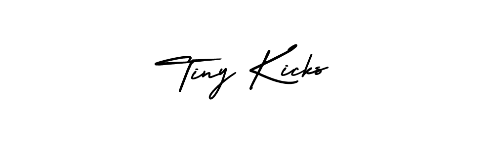 The best way (AmerikaSignatureDemo-Regular) to make a short signature is to pick only two or three words in your name. The name Tiny Kicks include a total of six letters. For converting this name. Tiny Kicks signature style 3 images and pictures png