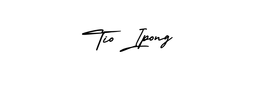You should practise on your own different ways (AmerikaSignatureDemo-Regular) to write your name (Tio Ipong) in signature. don't let someone else do it for you. Tio Ipong signature style 3 images and pictures png