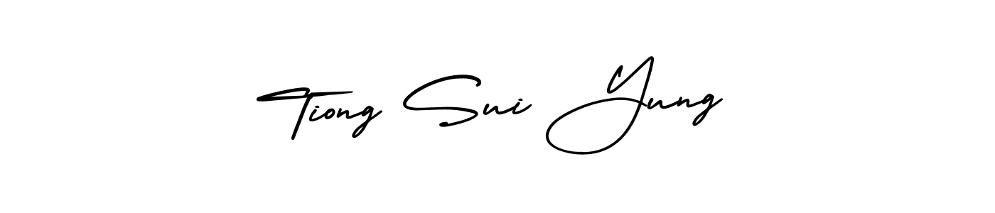 You should practise on your own different ways (AmerikaSignatureDemo-Regular) to write your name (Tiong Sui Yung) in signature. don't let someone else do it for you. Tiong Sui Yung signature style 3 images and pictures png