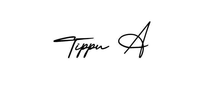 Tippu A stylish signature style. Best Handwritten Sign (AmerikaSignatureDemo-Regular) for my name. Handwritten Signature Collection Ideas for my name Tippu A. Tippu A signature style 3 images and pictures png