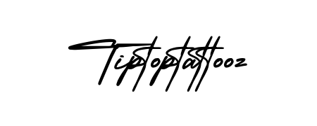 The AmerikaSignatureDemo-Regular font transforms the name Tiptoptattooz into an executive sign with sharp precision and distinguished character. Tiptoptattooz signature style 3 images and pictures png